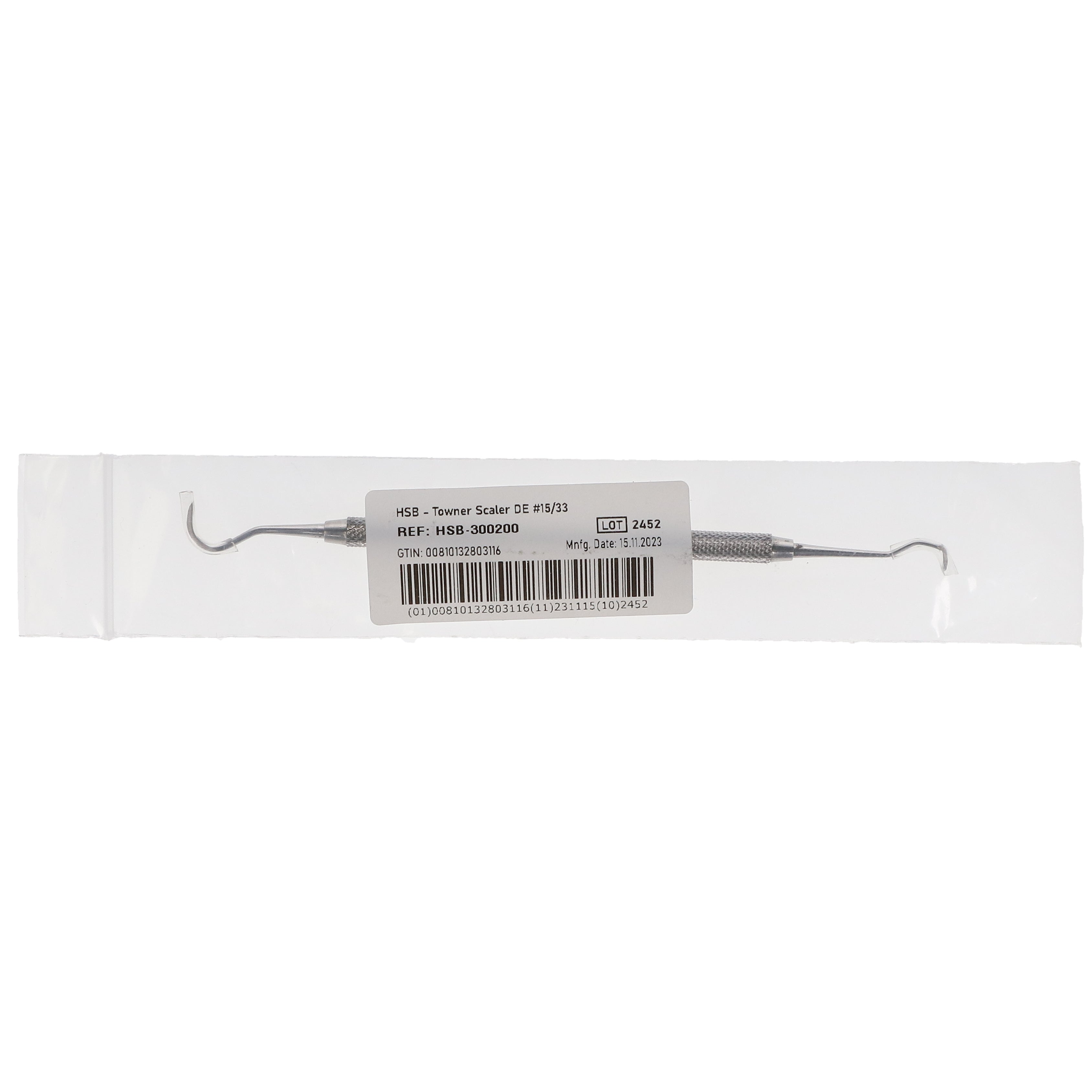 House Brand Dentistry 300200 HSB Double End #15/33 Towner Dental Scaler House Brand Dentistry 300200 HSB Double End #15/33 Towner Dental Scaler